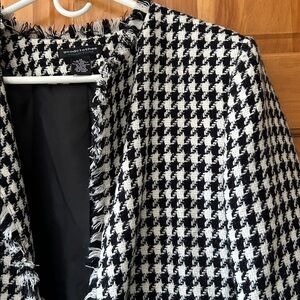 goodclothes Black and White Houndstooth Blazer